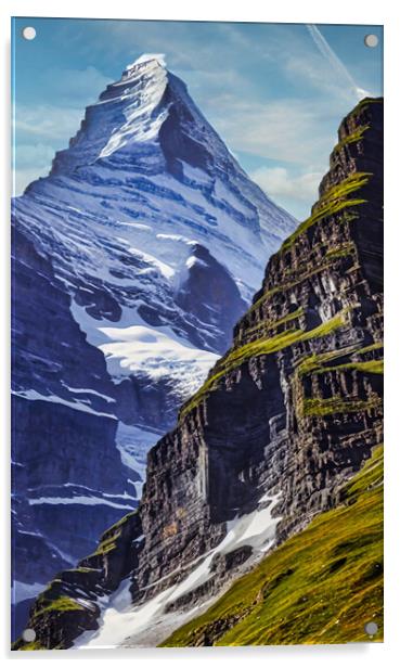 Towering Eiger North Face Acrylic by Roger Mechan