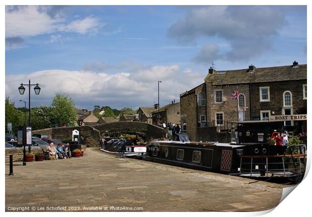 Skipton canal  Yorkshire dales  Print by Les Schofield