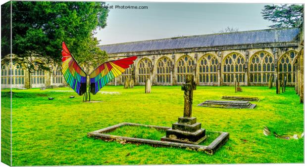 Palm Churchyard Wells Cathedral Canvas Print by Peter F Hunt