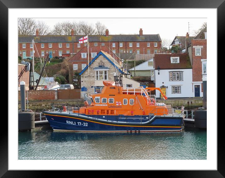 Brave Rescuers at Weymouth Lifeboat Station Framed Mounted Print by Nicola Clark