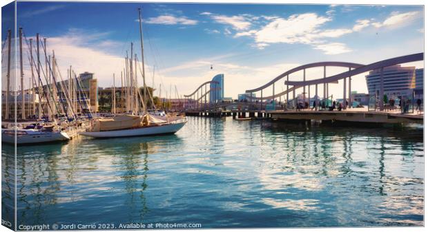 Maremagnum in the port of Barcelona - Orton glow Edition  Canvas Print by Jordi Carrio