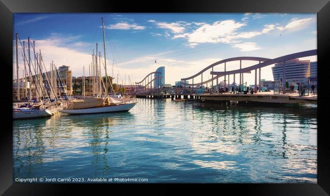 Maremagnum in the port of Barcelona - Orton glow Edition  Framed Print by Jordi Carrio