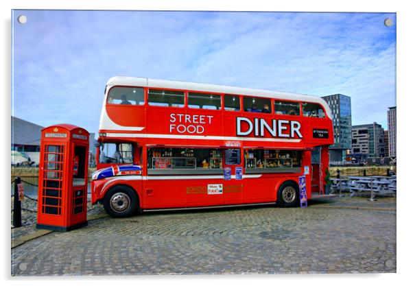 Royal Albert Docks Street Food Diner Acrylic by Steve Smith
