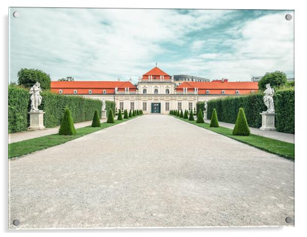Belvedere Palace (Schloss Belvedere) in Vienna, Austria Acrylic by Cristi Croitoru