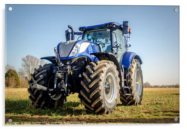 New Holland T7.270 Tractor Acrylic by Chris Gurton