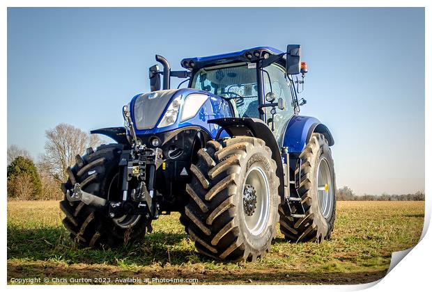 New Holland T7.270 Tractor Print by Chris Gurton