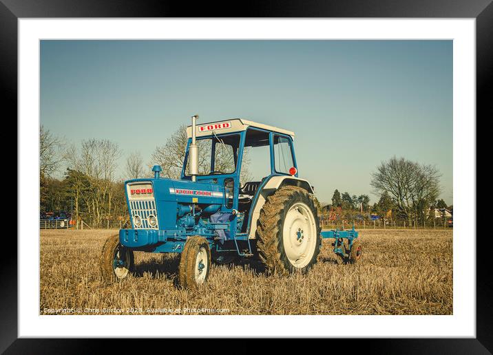Ford 4000 Tractor and Plough Framed Mounted Print by Chris Gurton