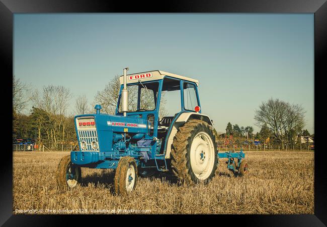 Ford 4000 Tractor and Plough Framed Print by Chris Gurton
