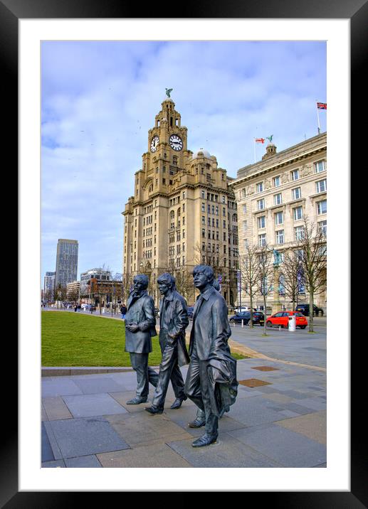 Iconic Beatles Statues in Liverpool Framed Mounted Print by Steve Smith