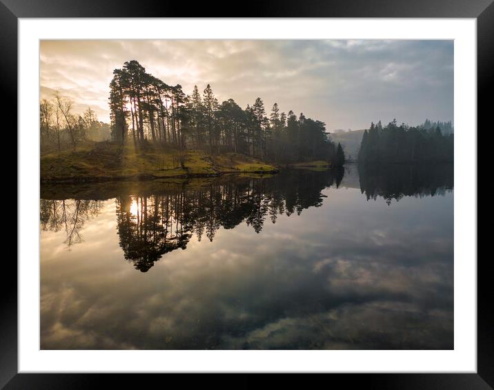 Tarn Hows Sunrise Framed Mounted Print by Tim Hill