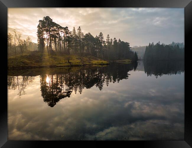 Tarn Hows Sunrise Framed Print by Tim Hill