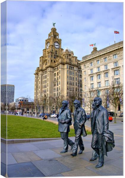 The Beatles Pier Head Liverpool Canvas Print by Steve Smith