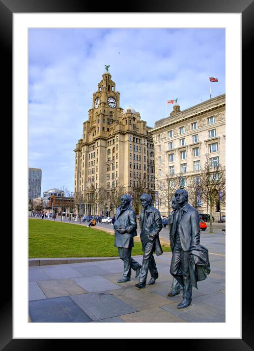 The Beatles Pier Head Liverpool Framed Mounted Print by Steve Smith