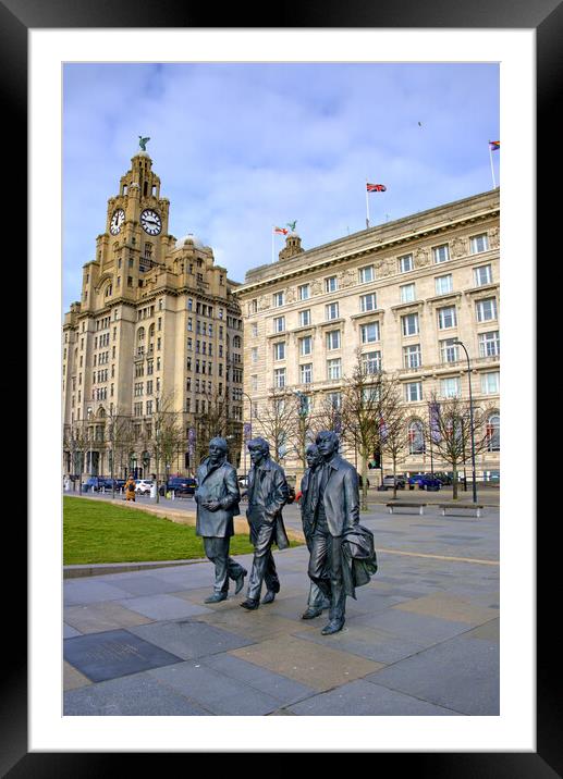 The Beatles Pier Head Liverpool Framed Mounted Print by Steve Smith