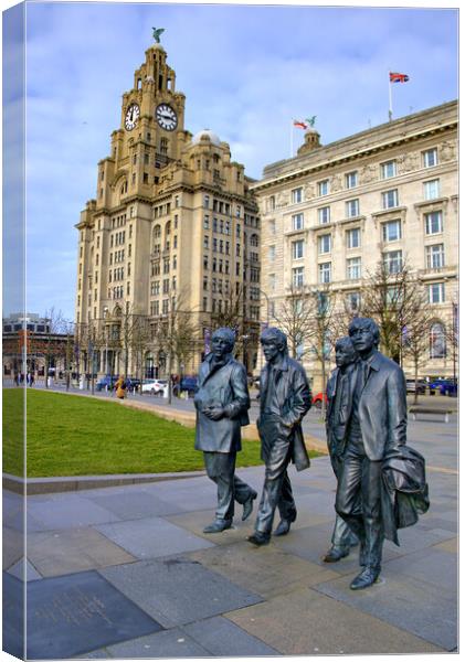 The Beatles Pier Head Liverpool Canvas Print by Steve Smith