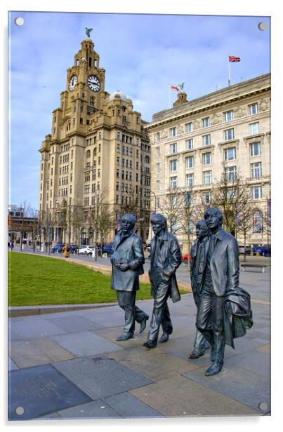 The Beatles Pier Head Liverpool Acrylic by Steve Smith