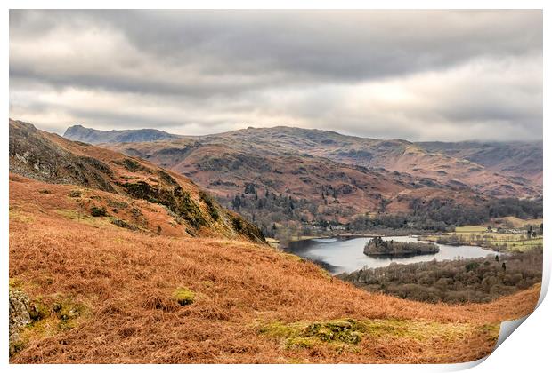 View from Loughrigg fell Print by James Marsden