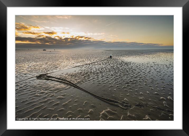 Anchored at Sunrise Framed Mounted Print by Terry Newman