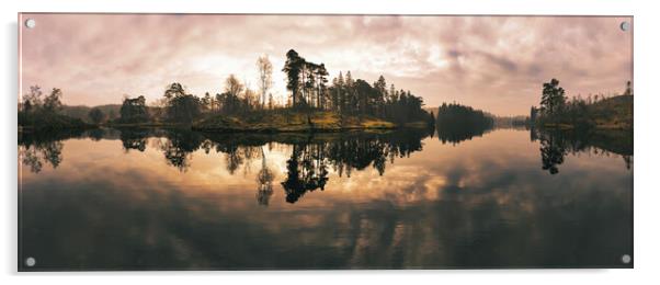 Tarn Hows Panoramic Acrylic by Tim Hill