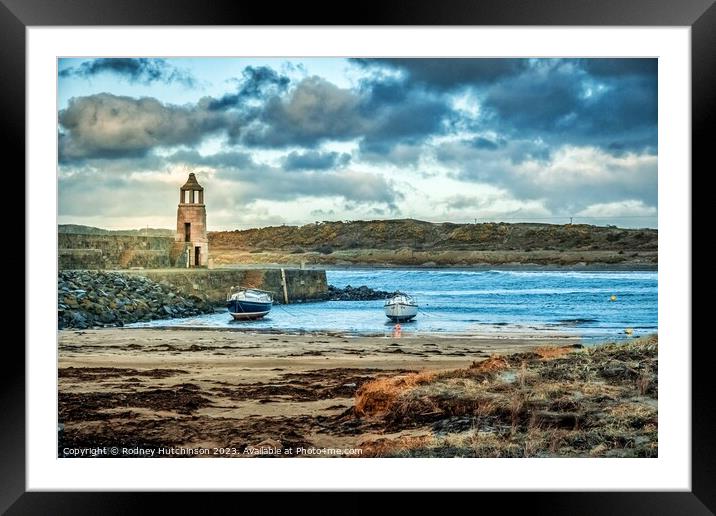 Majestic Lighthouse Overlooking Serene Beach Framed Mounted Print by Rodney Hutchinson