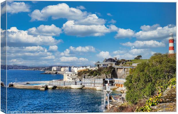 Serene Plymouth Sound View Canvas Print by Roger Mechan