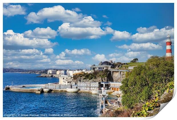 Serene Plymouth Sound View Print by Roger Mechan