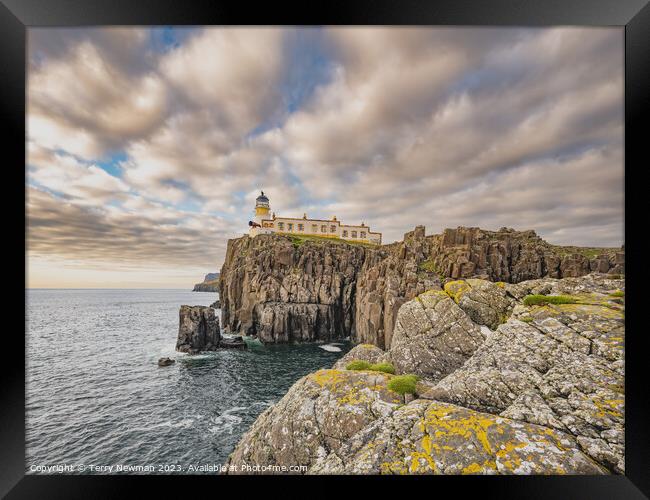 Aweinspiring Neist Point Lighthouse Framed Print by Terry Newman