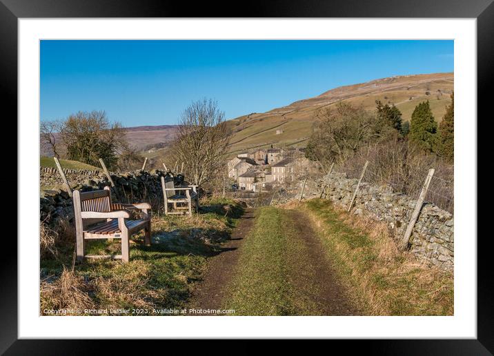 Down into Muker, Swaledale, Yorkshire Dales Framed Mounted Print by Richard Laidler