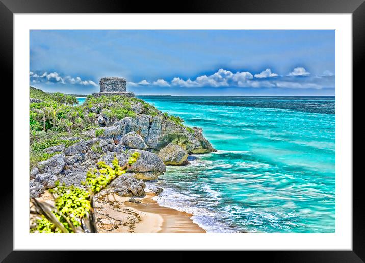 Tulum Beach Framed Mounted Print by Valerie Paterson