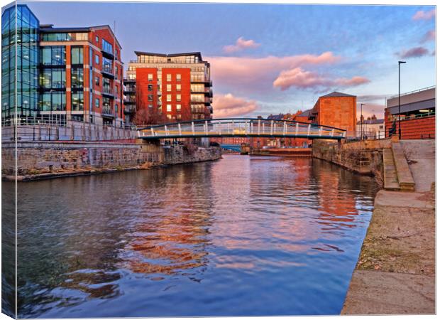  David Oluwale Bridge and River Aire, Leeds  Canvas Print by Darren Galpin