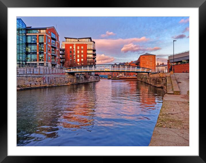  David Oluwale Bridge and River Aire, Leeds  Framed Mounted Print by Darren Galpin