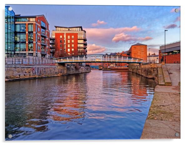  David Oluwale Bridge and River Aire, Leeds  Acrylic by Darren Galpin
