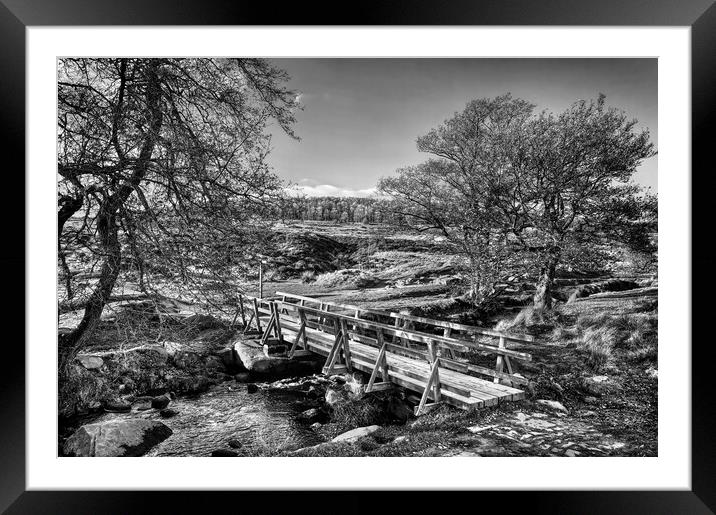 Burbage Brook Footbridge Crossing        Framed Mounted Print by Darren Galpin