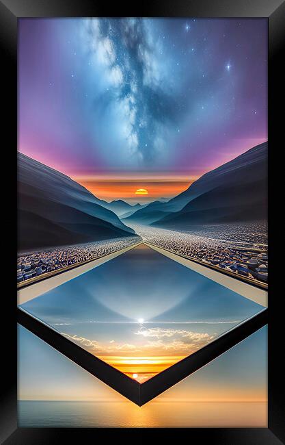 Cosmic Mirror Framed Print by Roger Mechan