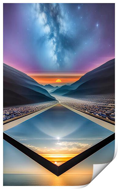 Cosmic Mirror Print by Roger Mechan