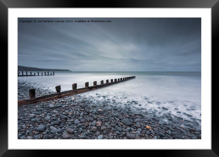 Barmouth beach seascape Framed Mounted Print by carl barbour canvas