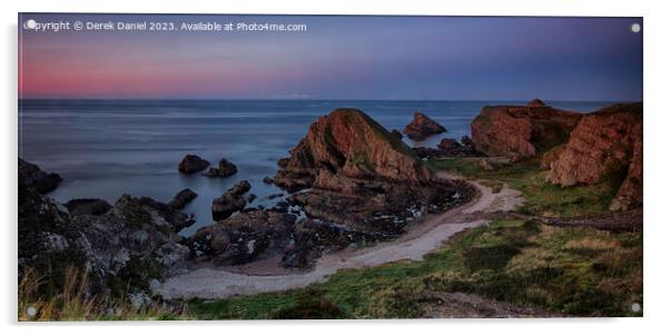 Majestic Sunset over Portknockie Acrylic by Derek Daniel