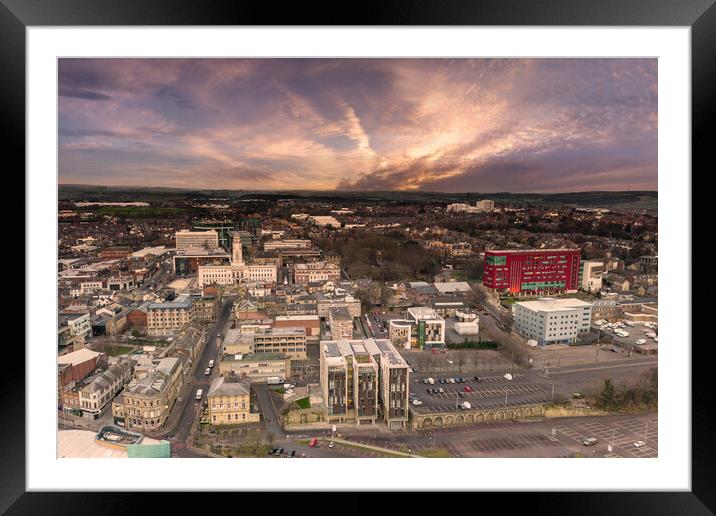 Barnsley Skyline Framed Mounted Print by Apollo Aerial Photography