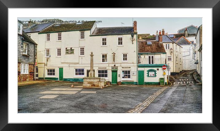 The Square Cawsand Cornwall Framed Mounted Print by Peter F Hunt