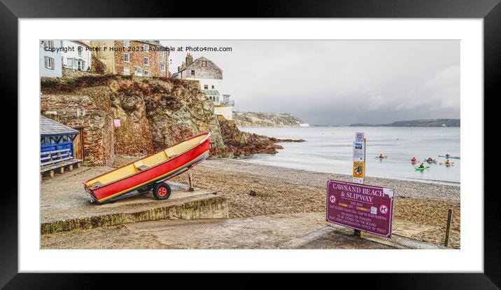 A Winters Day At Cawsand Beach Framed Mounted Print by Peter F Hunt