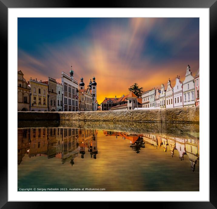 View of Telc, South Moravia, Czech Republic. Framed Mounted Print by Sergey Fedoskin