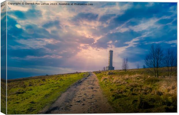 Holcombe hill and peel tower Canvas Print by Derrick Fox Lomax