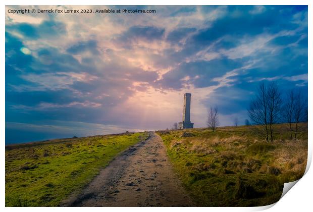 Holcombe hill and peel tower Print by Derrick Fox Lomax