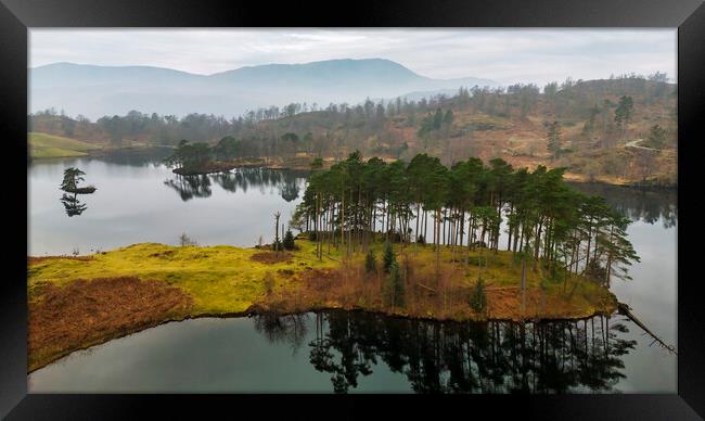 Tarn Hows from Above Framed Print by Tim Hill