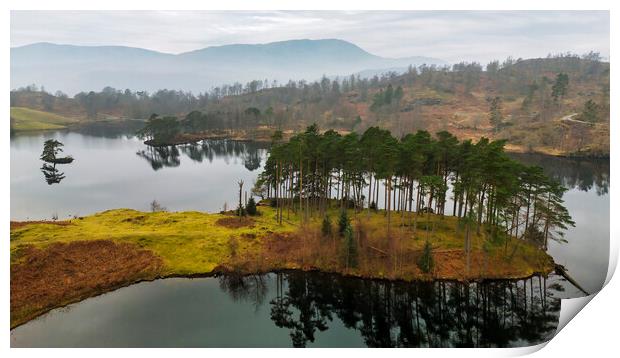 Tarn Hows from Above Print by Tim Hill