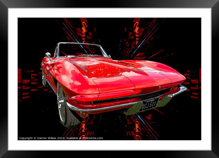 Iconic Americana 1964 Chevrolet Corvette Framed Mounted Print by Darren Wilkes