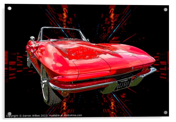 Iconic Americana 1964 Chevrolet Corvette Acrylic by Darren Wilkes