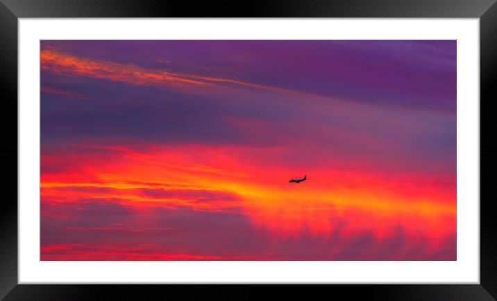 Fiery Red Sky Framed Mounted Print by tim miller