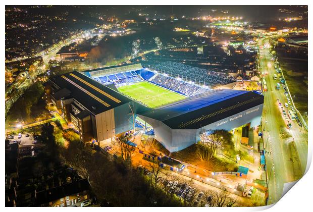 Hillsborough Football Stadium at Night Print by Apollo Aerial Photography