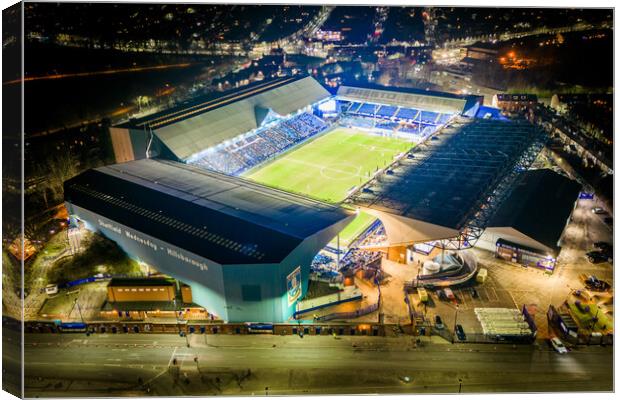 Hillsborough Stadium at Night Canvas Print by Apollo Aerial Photography